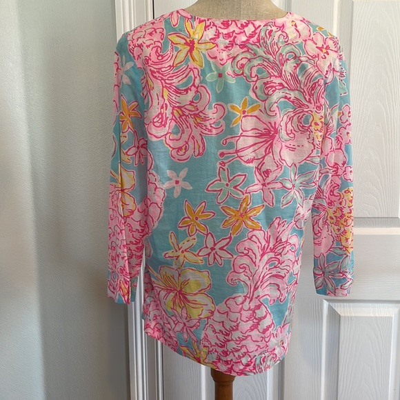 Lilly Pulitzer Amelia Island top pink blue - Picture 5 of 10